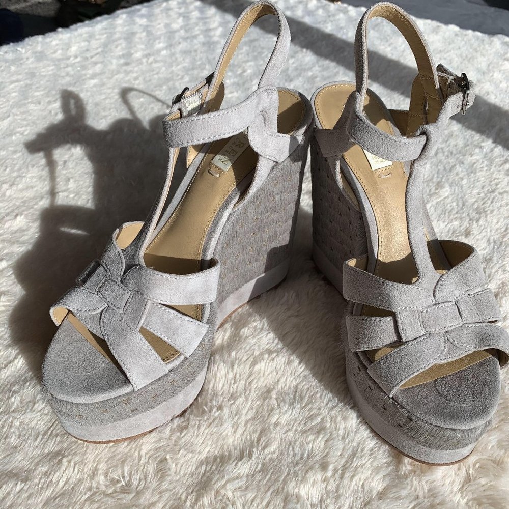 NWOT-Lauren Ralph Lauren Gray Wedge Sandal